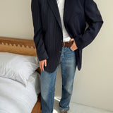 Dark blue toned contrasted blazer