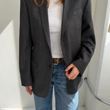 Contrasted blazer in grey checkered mix (Express shipping)