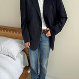 Dark blue toned contrasted blazer