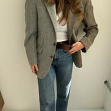 Beautiful structured herringbone and plaid blazer