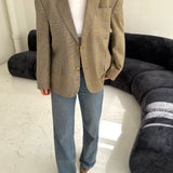 Checkered and houndstooth contrasted blazer (Express Shipping)