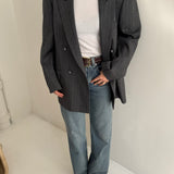 Grey double breasted blazer