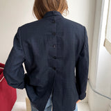 Button back blazer in Blue checkered