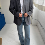 Contrasted blazer in Dark grey and grey pinstriped (Express shipping)