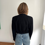 Bomber jacket in black wool