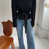 Belted blazer in Black