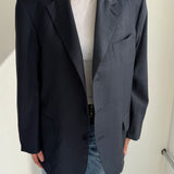 Contrasted blazer in Solid blue and checkered  (Express shipping)