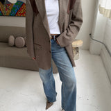 Blazer in speckered brown with suede patches