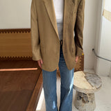 Contrasted blazer in checkered and brown plaid (Express shipping)