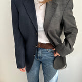 Navy textured two toned blazer