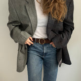 Stunning plaid and grey herringbone contrasted blazer