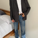 Stunning contrasted blazer inblue and grey tones