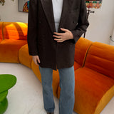 Stunning chocolate brown double breasted blazer