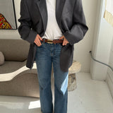 Grey/blue houndstooth blazer