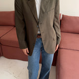 Contrasted blazer in Brown wool mix (Express Shipping)