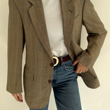 Vintage checkered Burberry blazer in brown tones