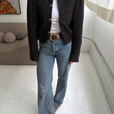 Bomber jacket in Brown herringbone