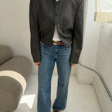 Grey textured bomber jacket