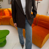 Stunning chocolate brown double breasted blazer