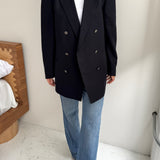 Double breasted YSL blazer in dark blue with stunning buttons