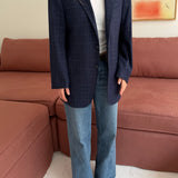 Blue checkered blazer