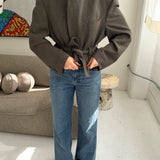 Speckered brown belted blazer