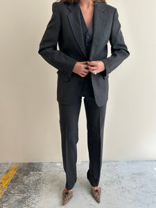 Three piece suit in grey wool