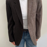 Contrasted blazer in plaid brown tones