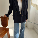 Navy double-breasted blazer