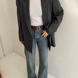 Grey double breasted blazer