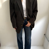 Dark green wool contrasted blazer