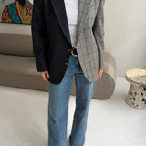 Contrasted blazer in grey pinstriped and pale grey checkered (Express shipping)
