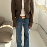 Bomber jacket in Brown herringbone