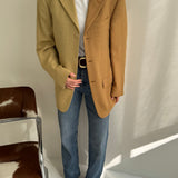 Contrasted blazer in coral tones