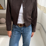 Bomber jacket in brown structured