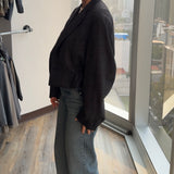 Dark cinched cropped blazer