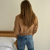 Caramel herringbone bomber