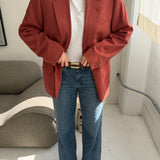 Coral button back blazer