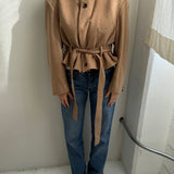 Belted blazer in camel