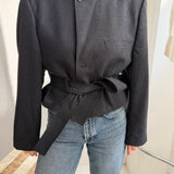 Belted blazer in Blue speckled