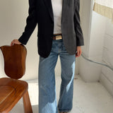 Contrasted blazer in Navy and grey checkered (Express shipping)