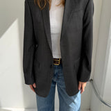 Contrasted blazer in grey checkered mix (Express shipping)