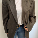 Houndstooth and plaid contrasted blazer