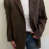 Contrasted blazer in brown and khaki tones