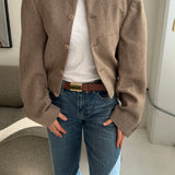 Speckered beige bomber jacket