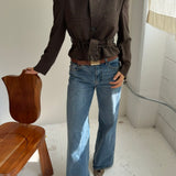 Brown Speckered Belted blazer
