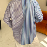 Contrasted shirt in Purple and blue