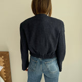 Blue textured bomber