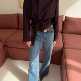 Belted blazer in Burgundy