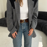 Riding jacket grey herringbone blazer